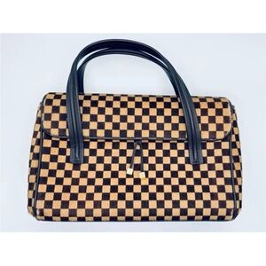 Louis Vuitton Brown and Black Checkered Satchel